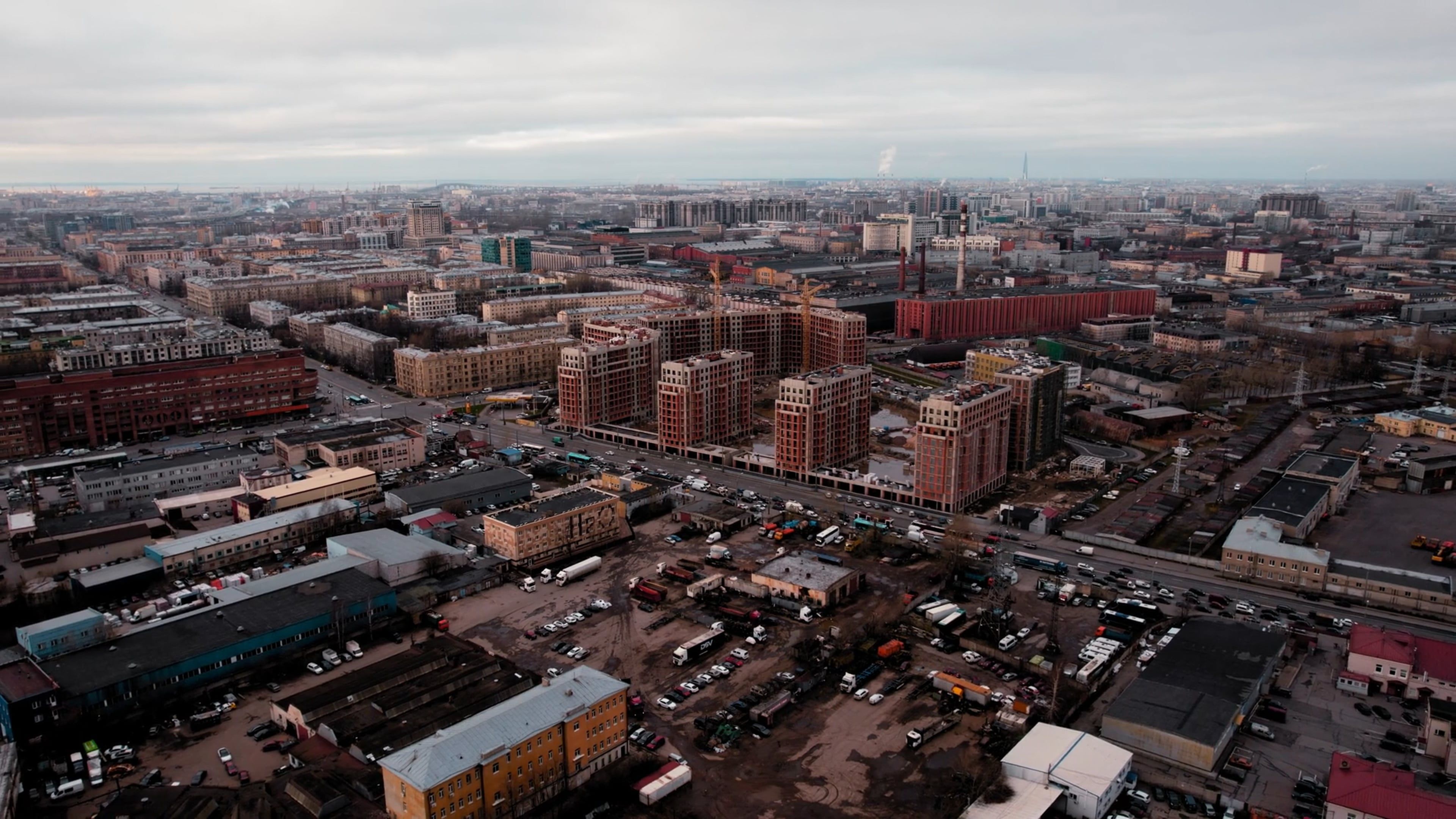 An aerial view of a city with buildings and roads Free Stock Video ...