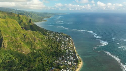 Aerial Hawaiian Coastline 