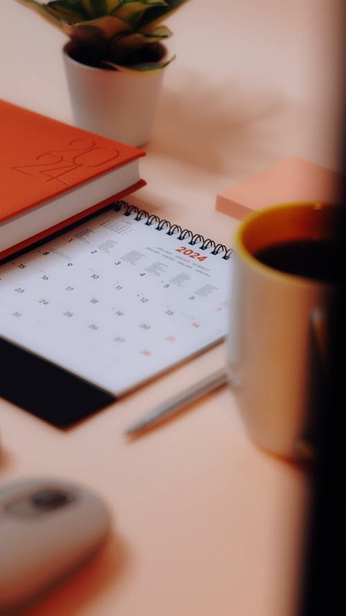 A 2024 Calendar on a Desk 