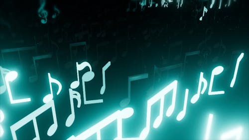 Glowing Music Notes
