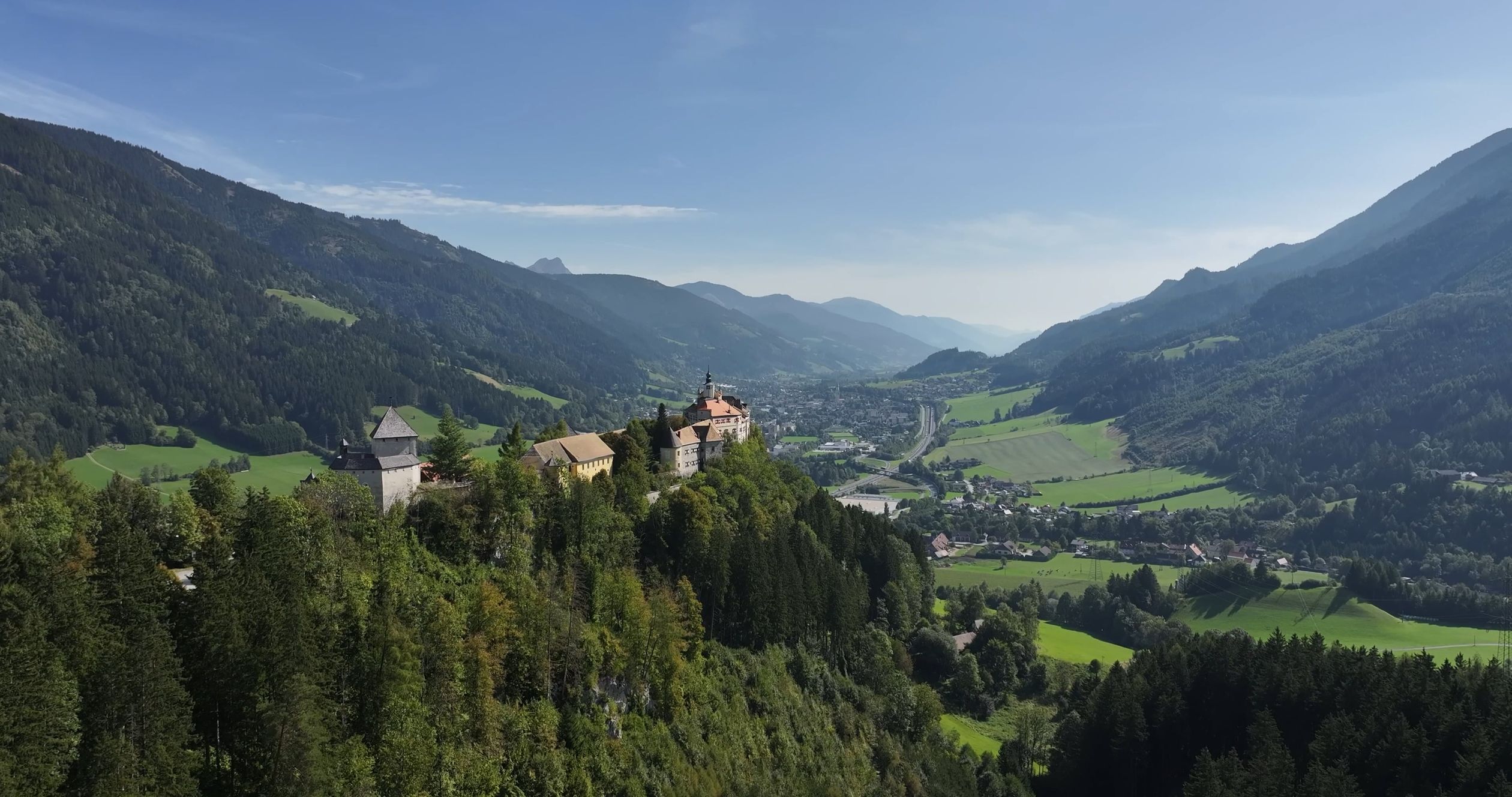 A view of a castle in the mountains Free Stock Video Footage, Royalty ...
