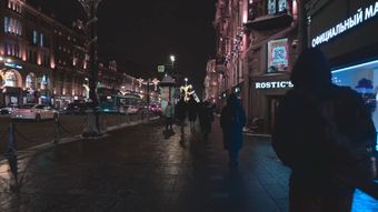 夜晚街道行人商业街免费下载视频素材
