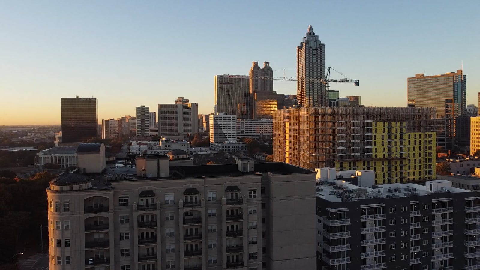 Aerial View of Downtown Decatur, Georgia Skyline Free Stock Video ...