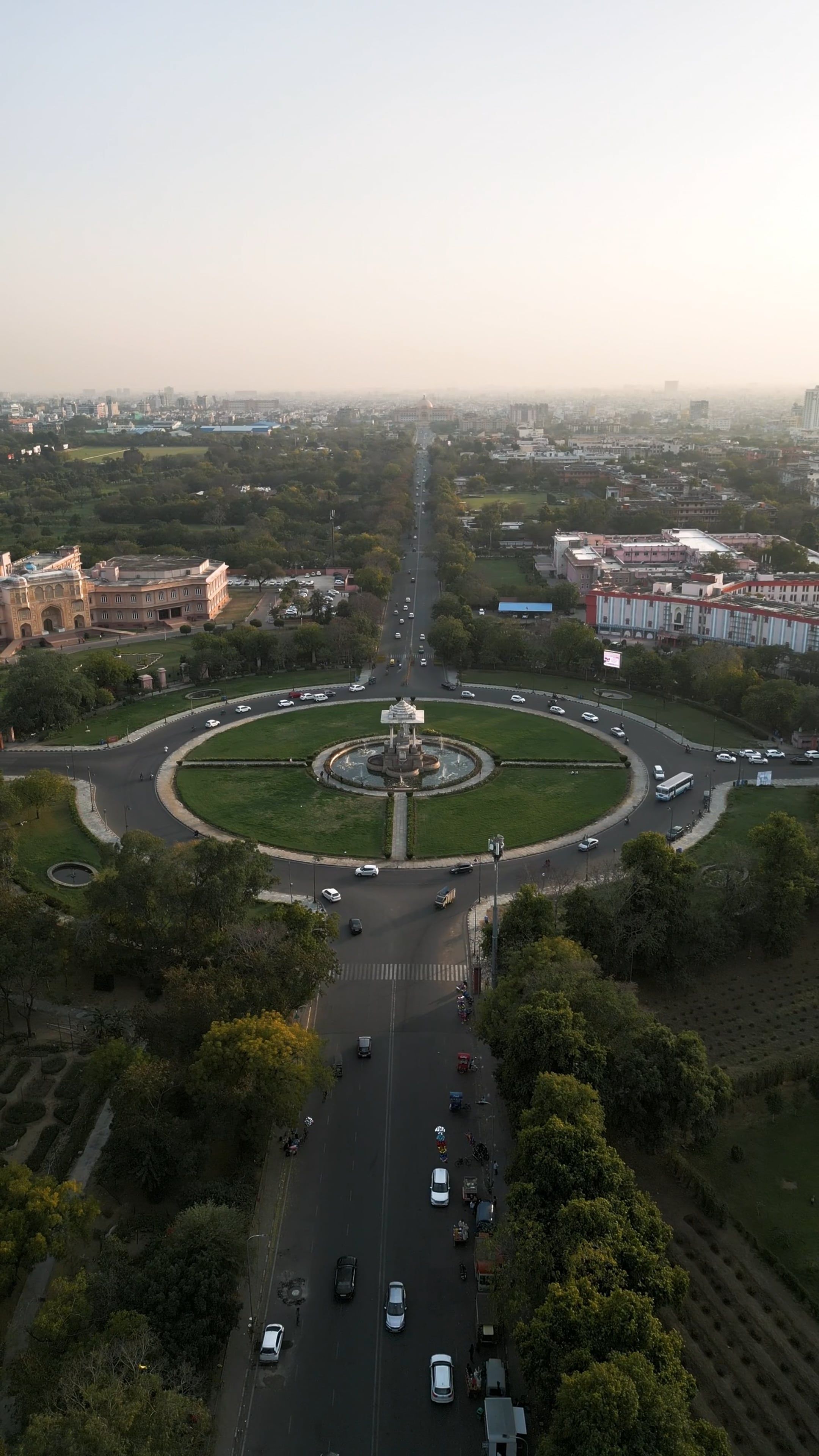An aerial view of a roundabout in a city Free Stock Video Footage ...