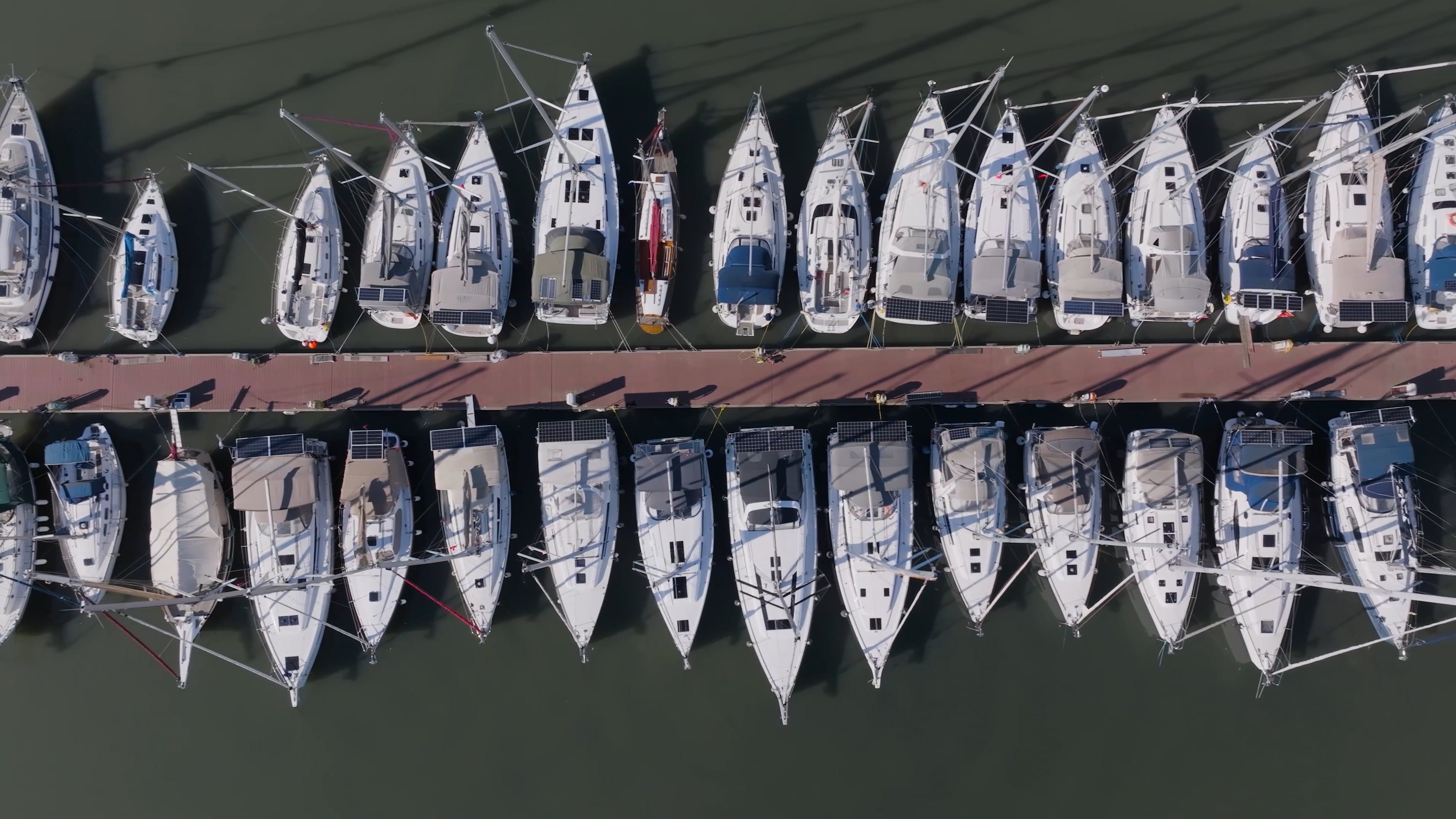 Aerial view of a marina with many boats Free Stock Video Footage ...