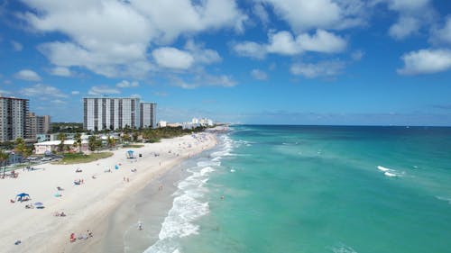 Above the ocean coast background aerial video