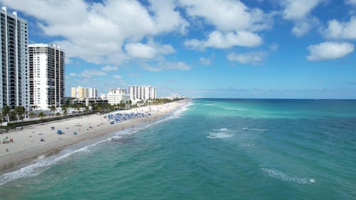 Above the ocean coast