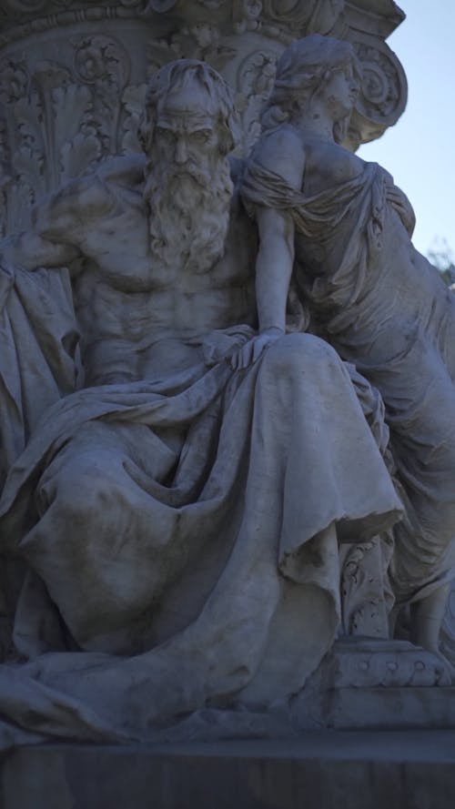 Moses Rome Light Sculptures in the Fountain of Moses in Rome, Italy Free Stock Video ...