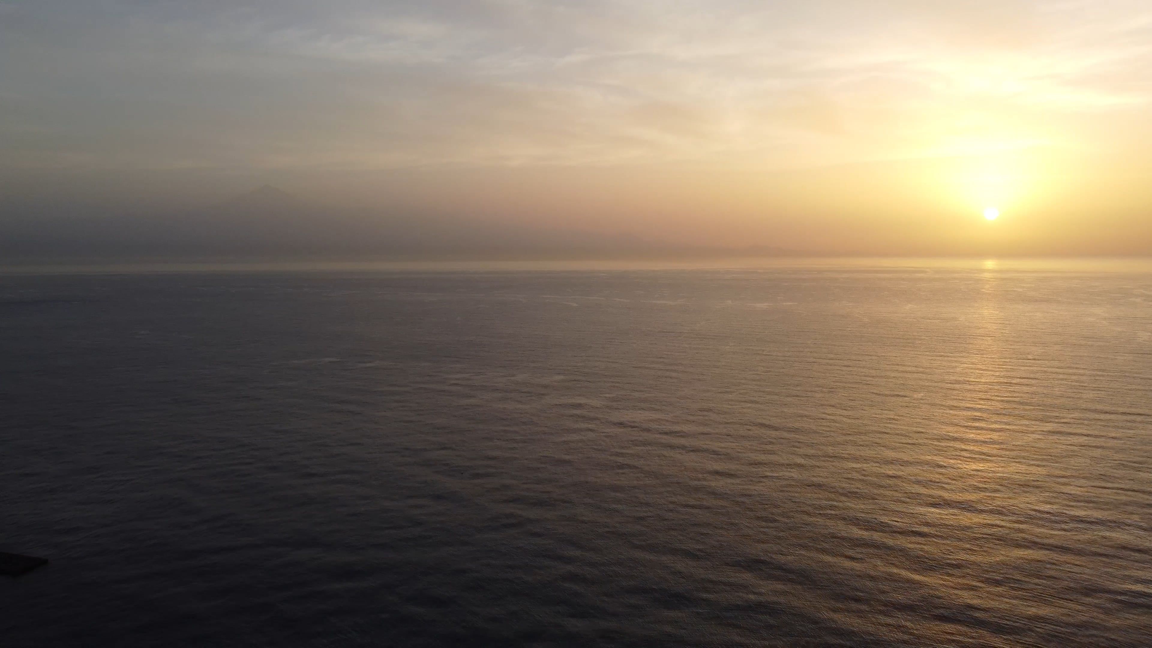 Aerial view of the sunset over the ocean Free Stock Video Footage ...