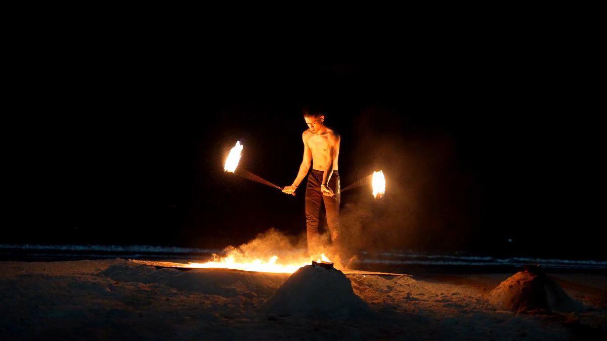 Man Doing Rituals Infront Of A Bonfire Free Stock Video Footage ...