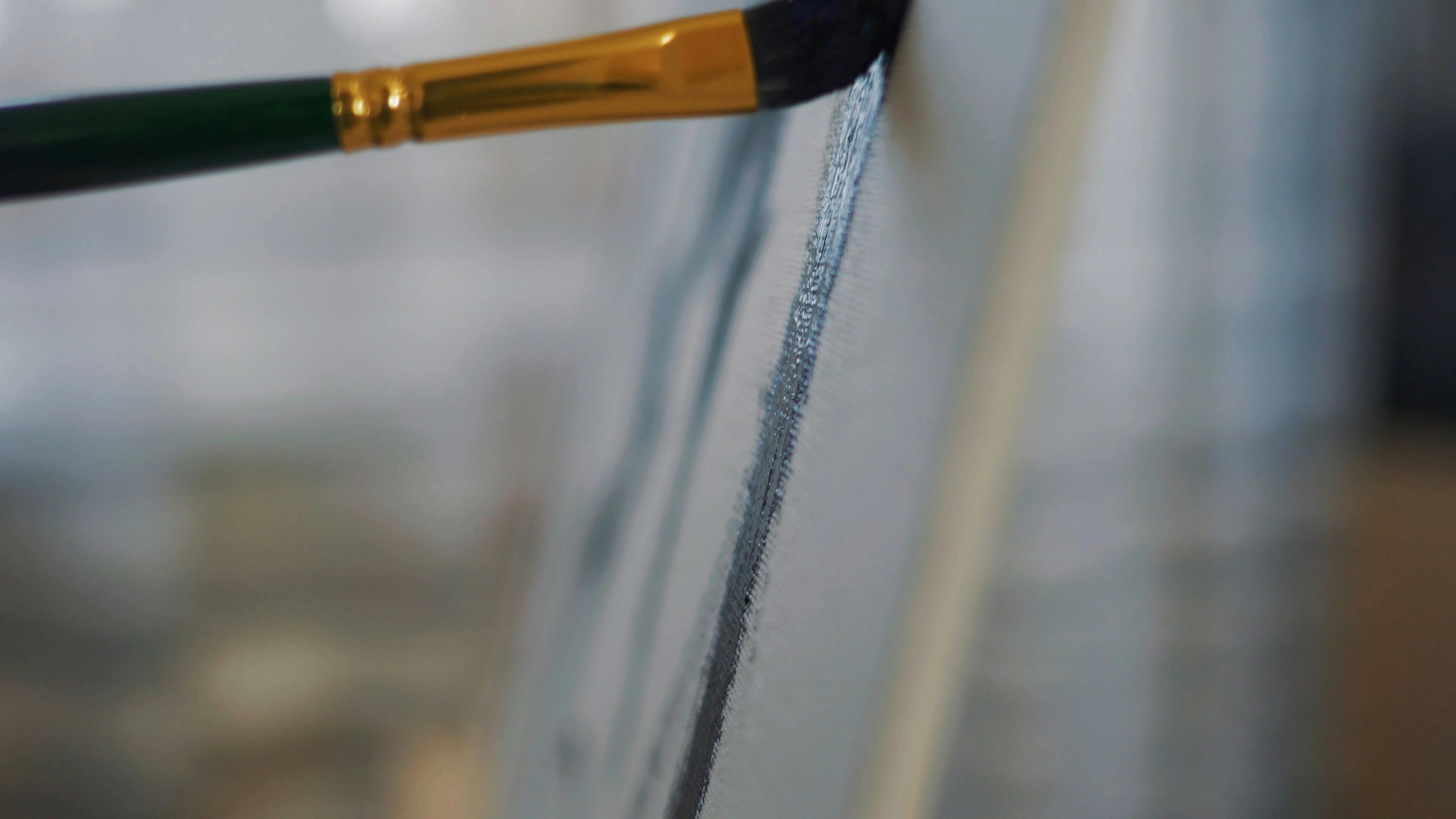 Person Painting In Close-Up View