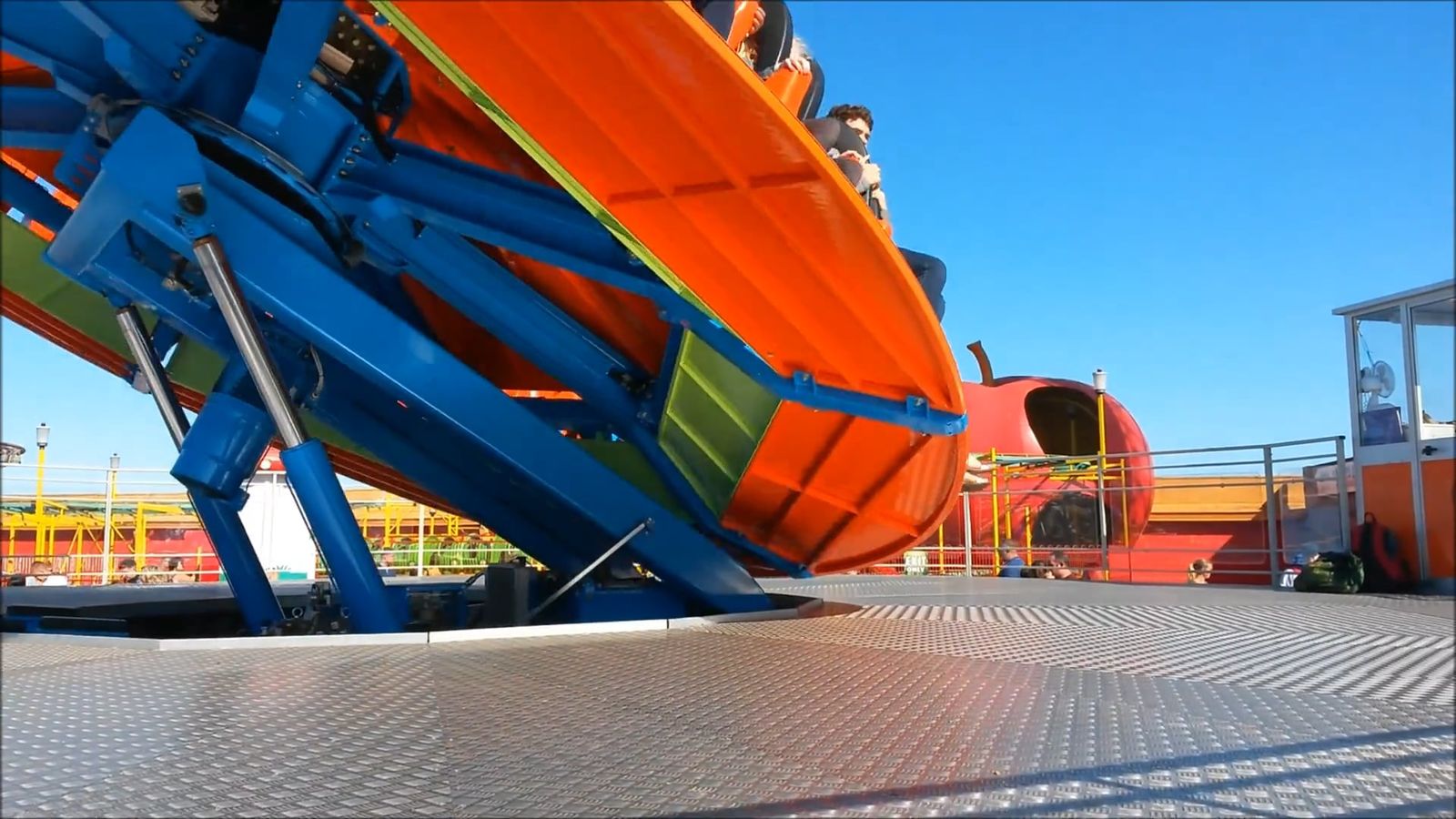 A Free Fall Amusement Ride In An Amusement Park Free Stock Video ...