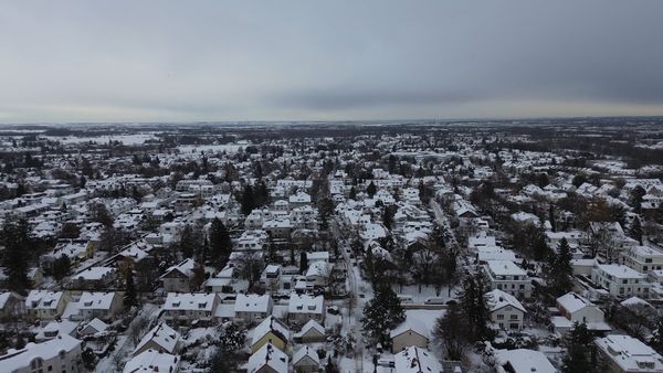 An aerial view of a town covered in snow Free Stock Video Footage ...