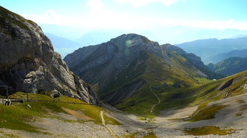 Beautiful View OF Rocky Mountains With Grassland