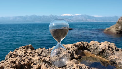 hourglass and seascape