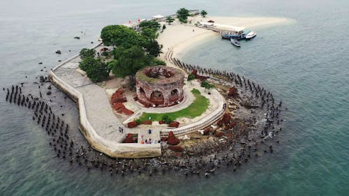 Aerial View Of A Beautiful Island Resort