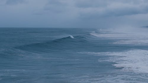 Massive Ocean Wave On California Los Angeles Coast Beach