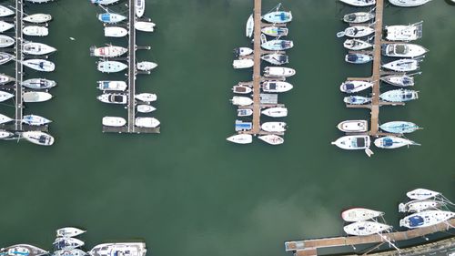 Aerial Footage of Docked Yachts on a Marina Free Stock Video Footage ...