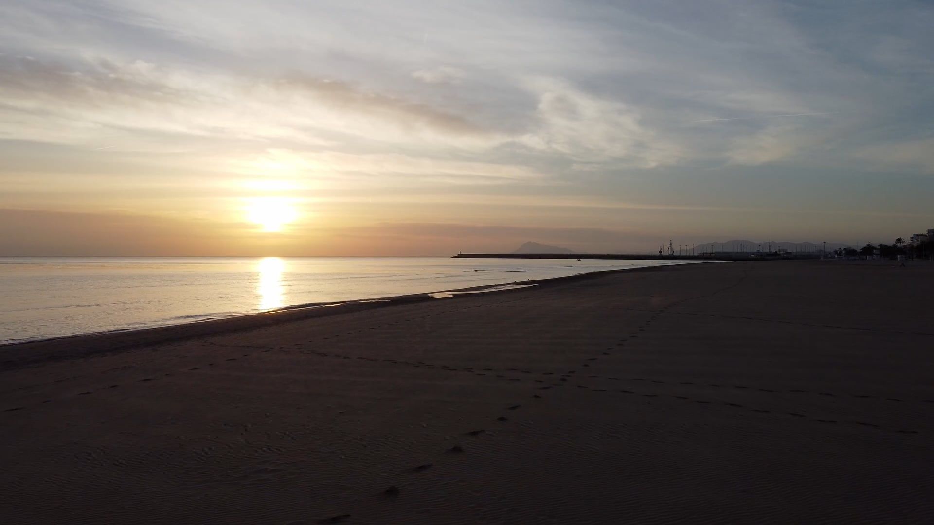 Two People Walking on the Beach at Sunrise Free Stock Video Footage ...