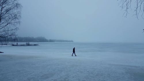 Drone Footage of a Frozen sea  