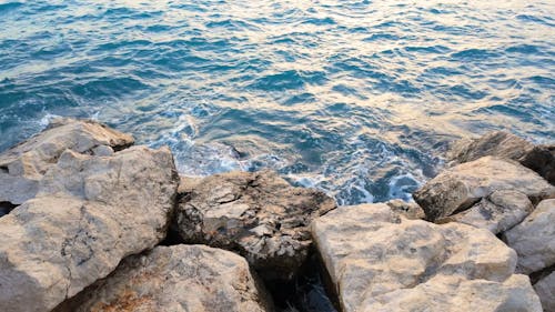 beautiful rocks and sea waves