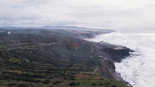 Aerial View of Sintra Cliff's and Atlantic Ocean, Portugal