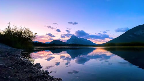 Timelapse Of Sunrise Over Mountain Lake
