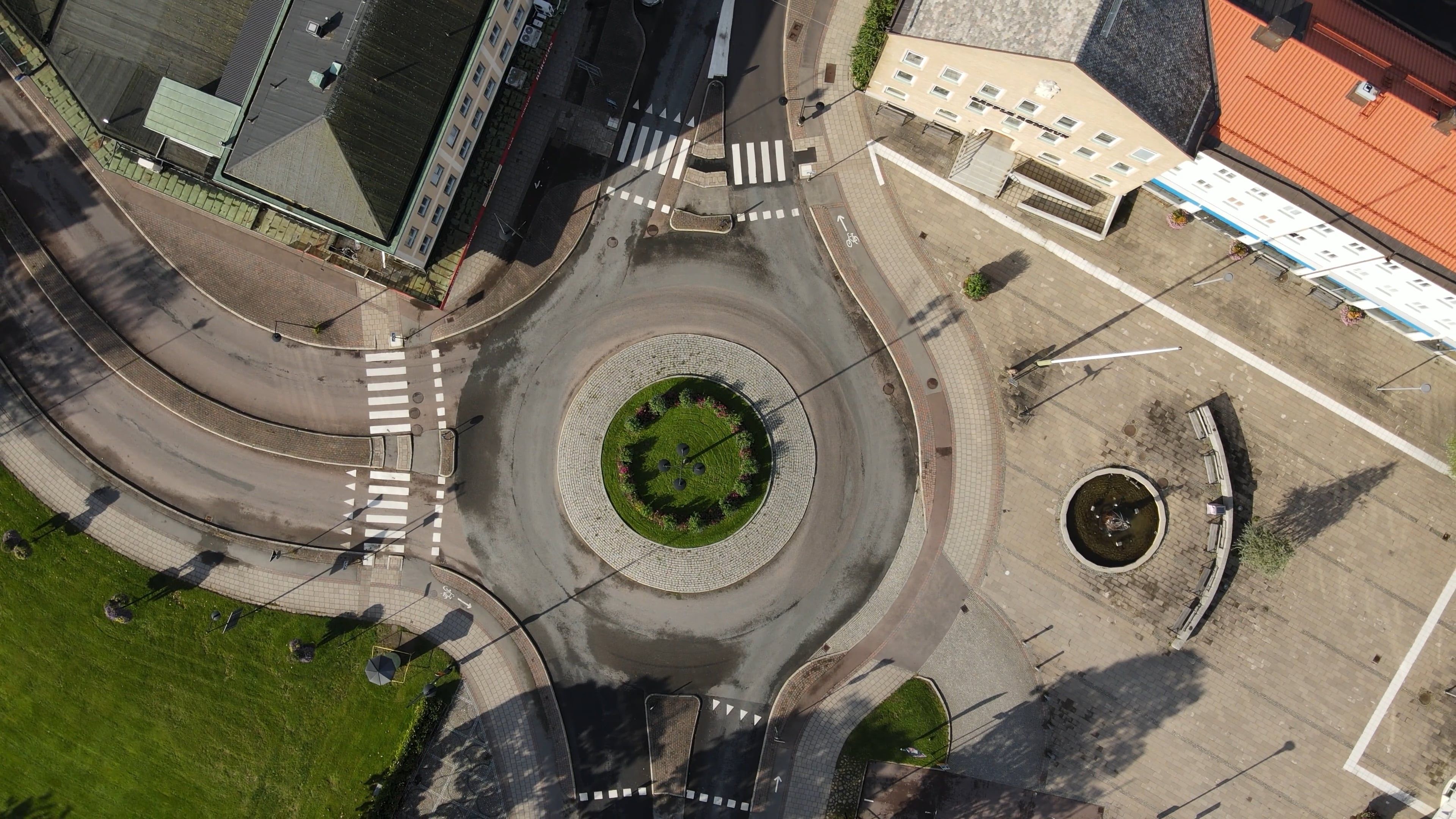An aerial view of a roundabout in a city Free Stock Video Footage ...