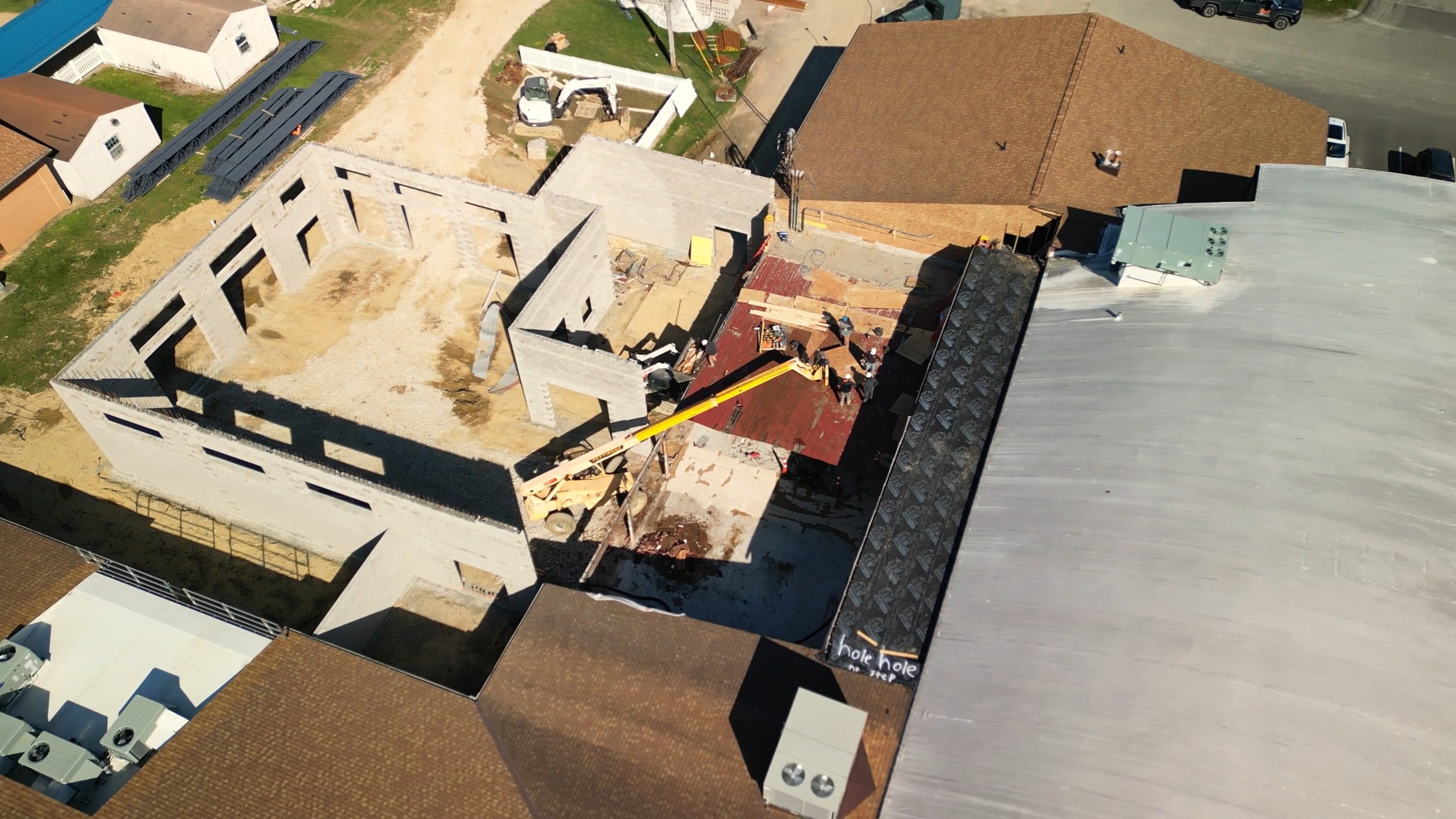 Drone Footage of Building Frame on Construction Free Stock Video ...