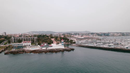 Drone Shot of Santa Marta Lighthouse Cascais