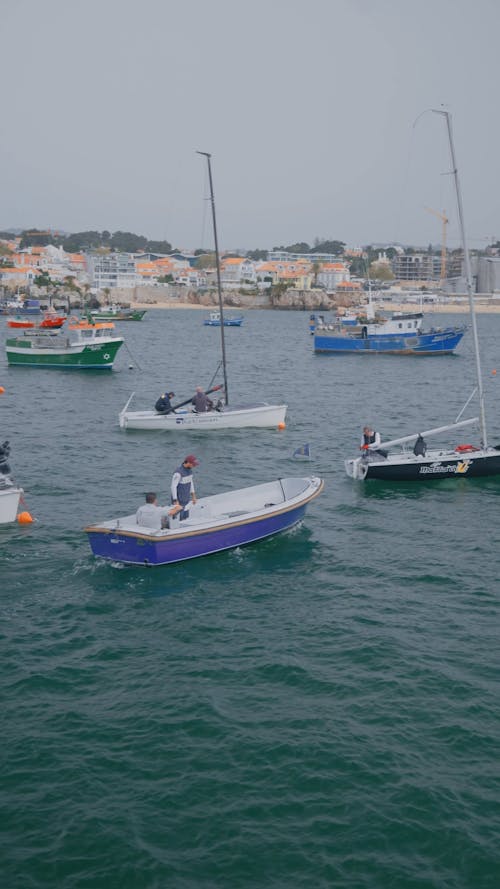 Small Sailboats in Cascais Marina, Portugal