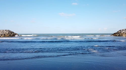 Vista Sul Mare Con Acque Blu