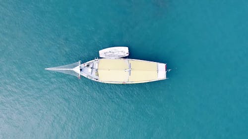 Top View Of A Boat On The Sea