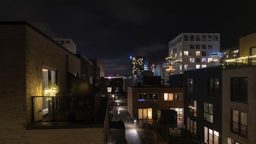 Widok Miasta W Porze Nocy