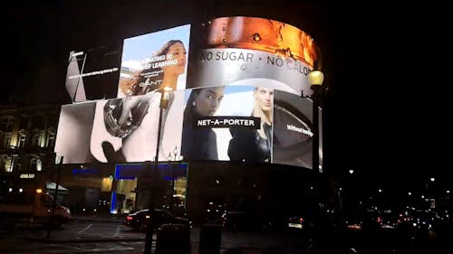 Illuminated Billboard In The City