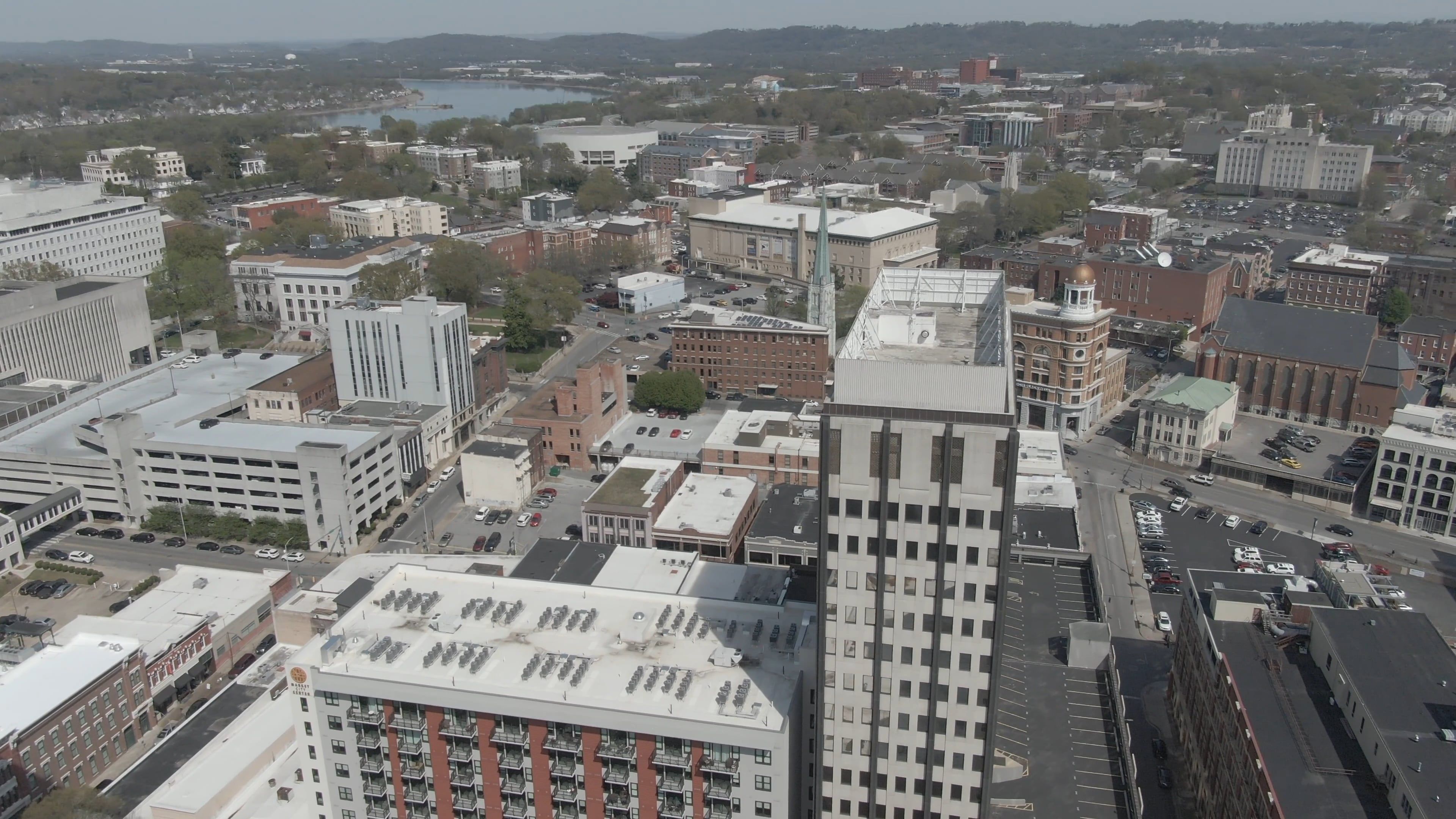 Drone Shot Of The Rooftops Of Buildings · Free Stock Video