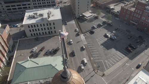 Star And Spangle Flag On A Pole