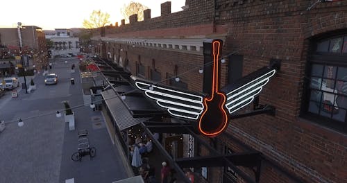 Une Signalisation De Magasin De Guitare