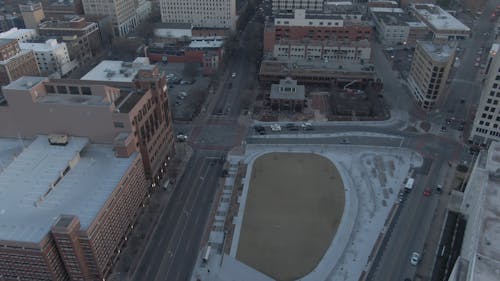 Aerial footage Of A City At Daylight