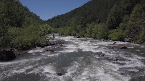 Persona Che Attraversa Le Rapide Del Fiume In Kayak