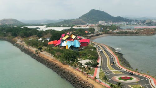 Aerial View Of Museum On An Island