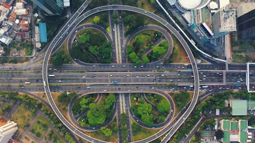 Une Vue à Vol D'oiseau D'un Réseau Routier