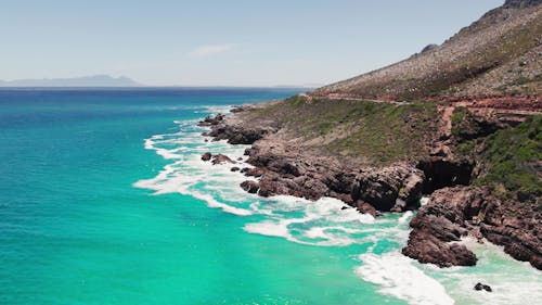 Coastal road in Africa that meets the ocean