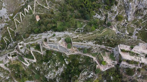 A travelling above some part of Kotor castle