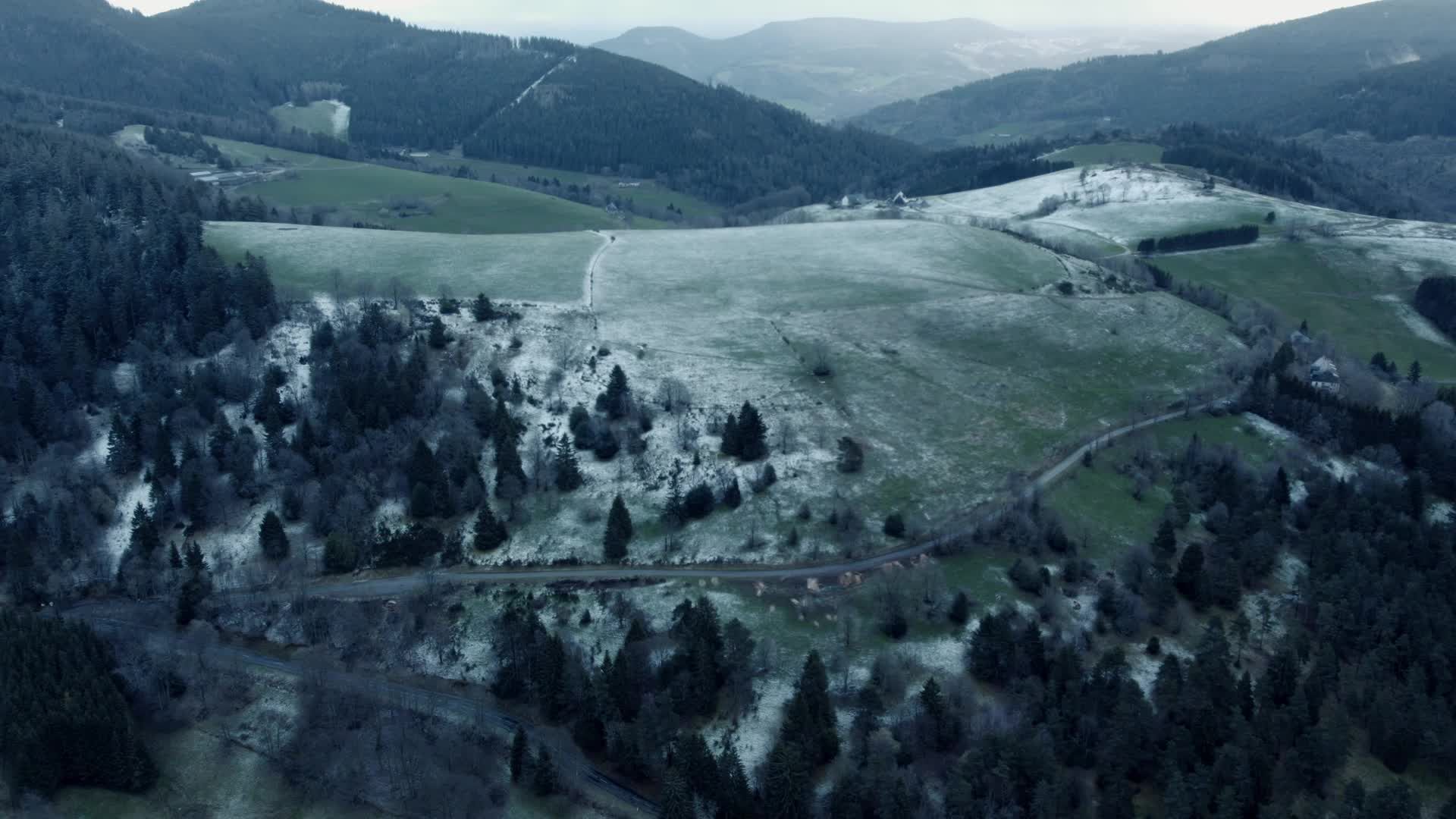 An aerial view of a snowy mountain range Free Stock Video Footage ...