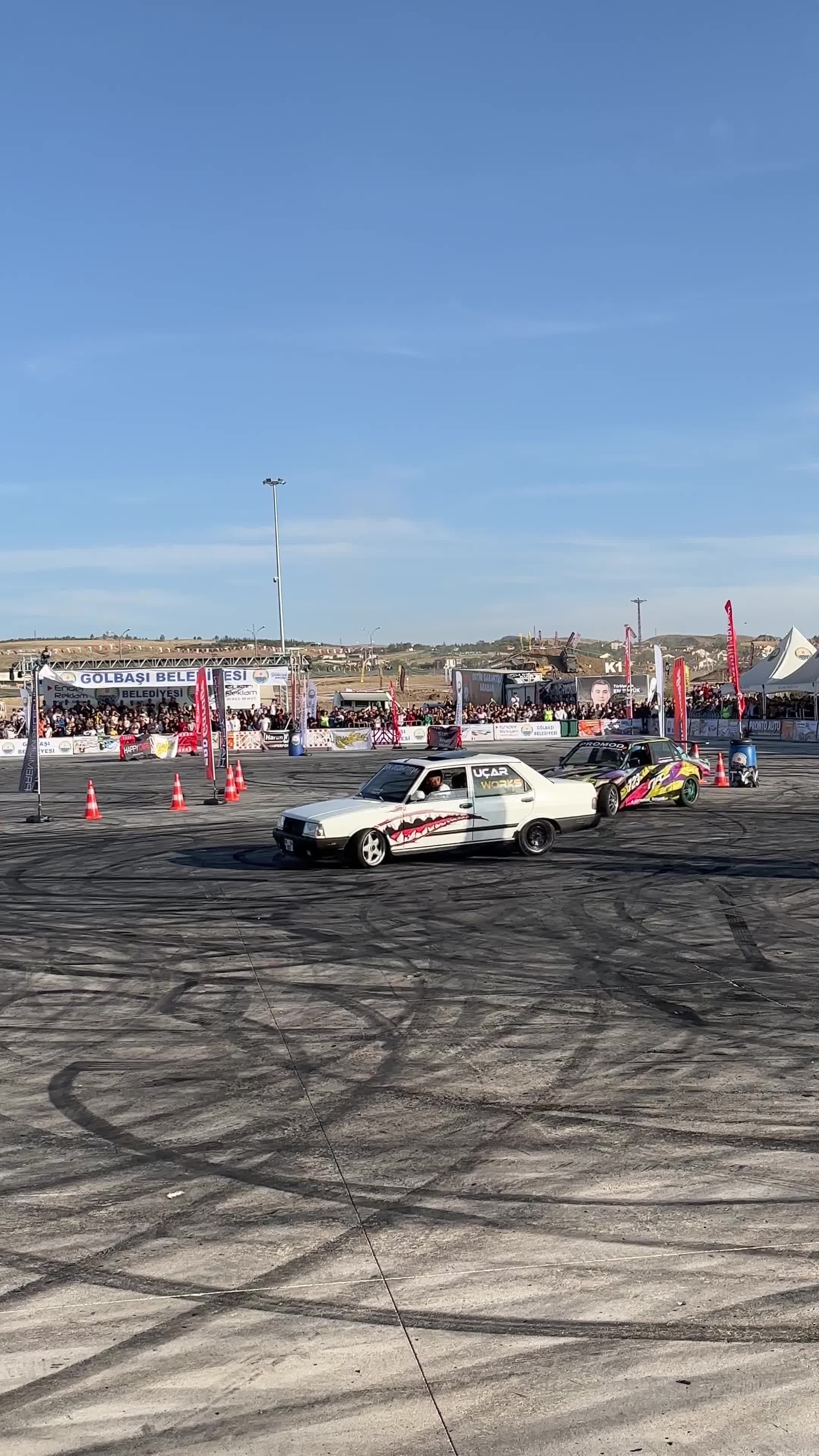 A car is driving on a track with a lot of cars Free Stock Video Footage ...