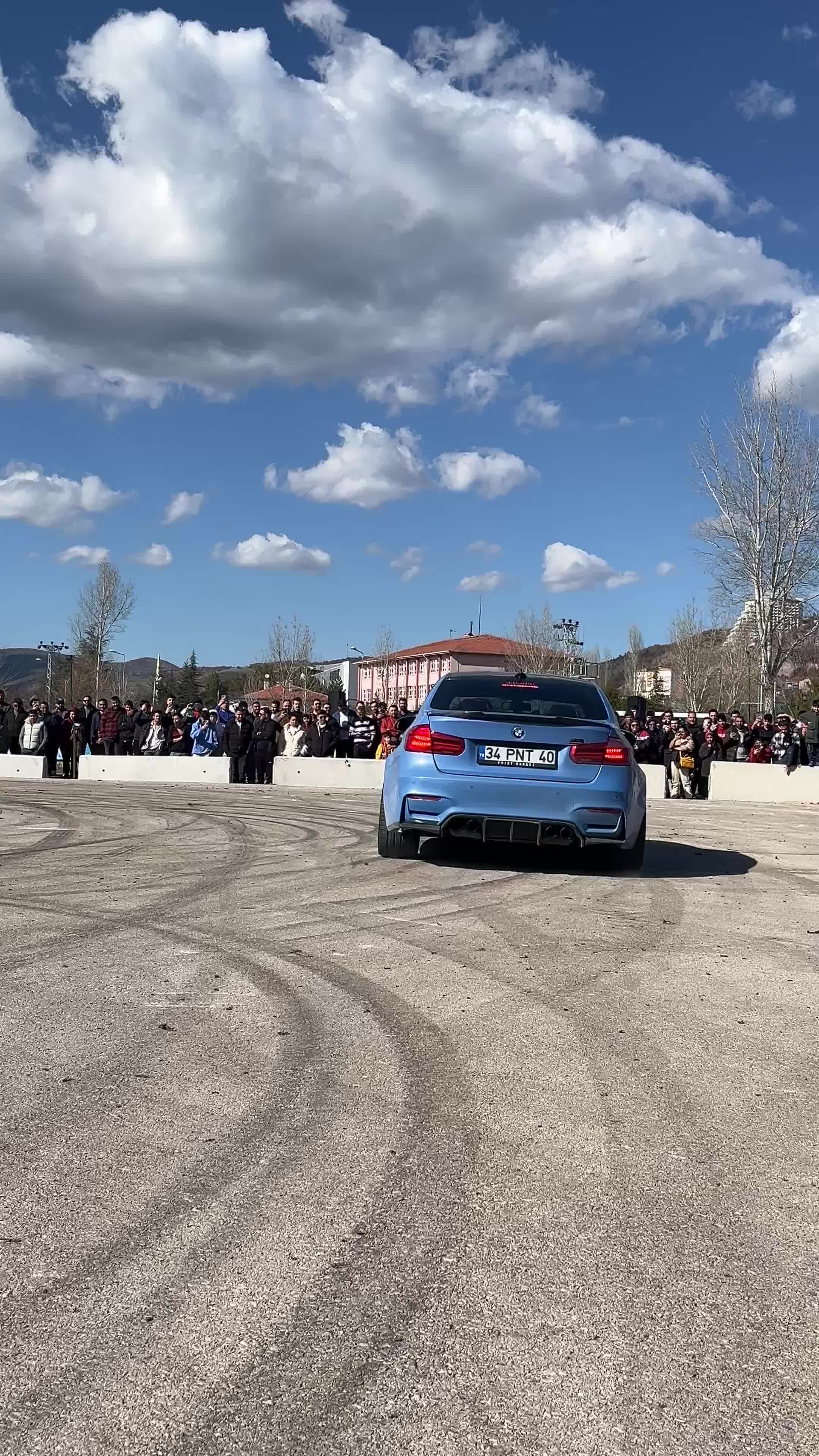 A car is drifting around cones in the parking lot Free Stock Video ...