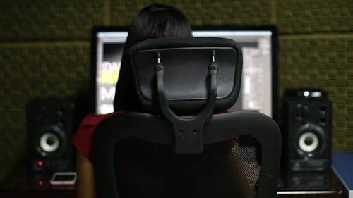 A Woman Using Her Computer
