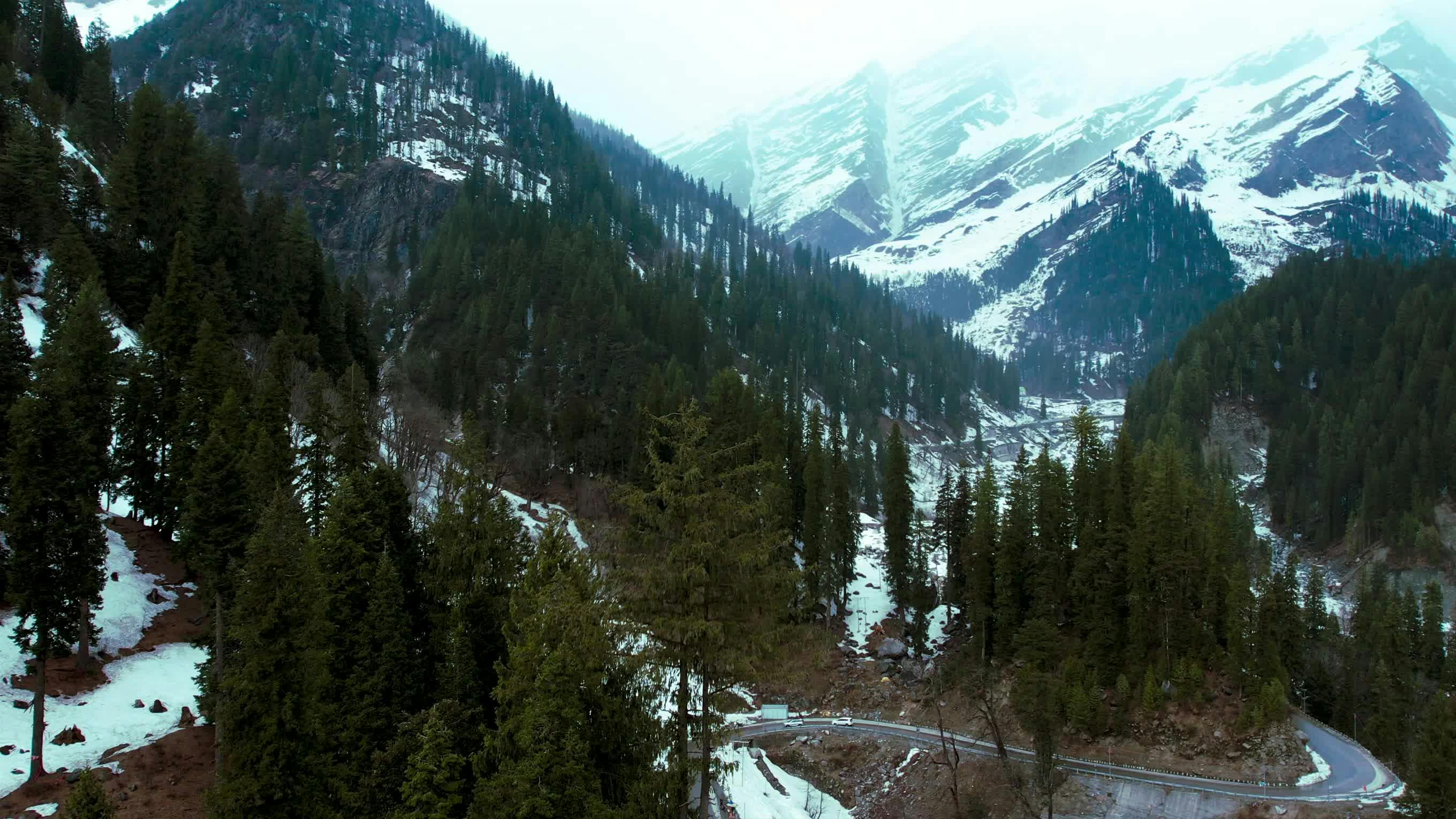 mountain covered with snow of Solang valley in Manali. Free Stock Video  Footage, Royalty-Free 4K & HD Video Clip