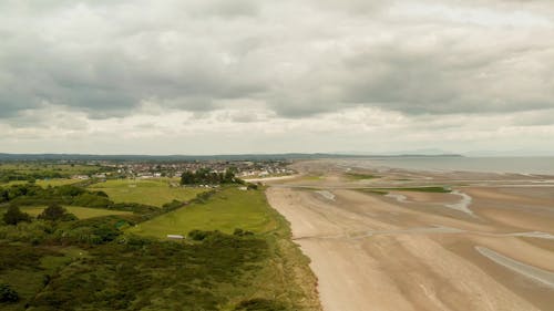 Aerial footage of Laytown Beach in Ireland